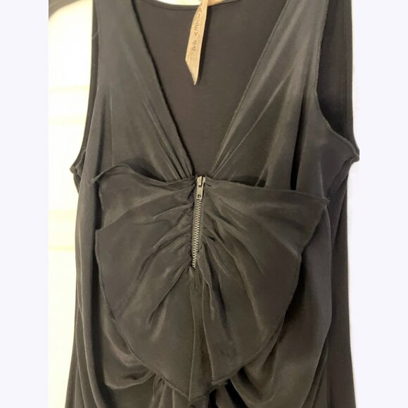 Bailey 44 Black Silk Sleeveless Top w/ Ruffle and Front Zip - Picture 1 of 5